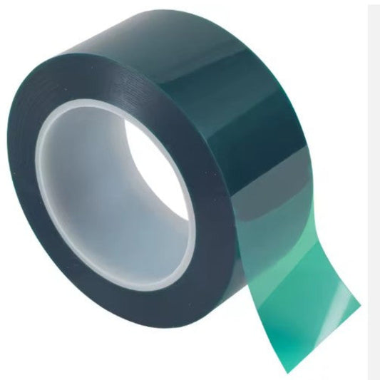 Green Tape High Temp. Silicone Adhesive PET Powder coating tape 50mm x 66mtr