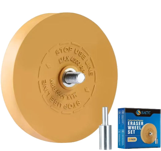 1 Pack Professional Adhesive Remover Wheel, Decal Remover Eraser Wheel, Suitable for Drill Rubber Eraser Wheel Decal Remover Tool Solid Adhesive Remover Wheel