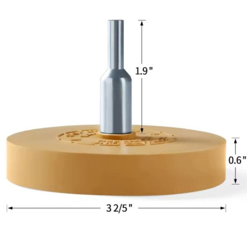 1 Pack Professional Adhesive Remover Wheel, Decal Remover Eraser Wheel, Suitable for Drill Rubber Eraser Wheel Decal Remover Tool Solid Adhesive Remover Wheel