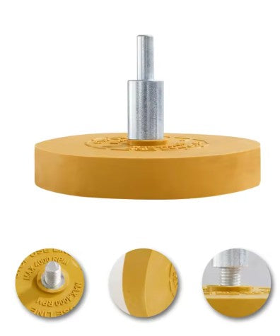 1 Pack Professional Adhesive Remover Wheel, Decal Remover Eraser Wheel, Suitable for Drill Rubber Eraser Wheel Decal Remover Tool Solid Adhesive Remover Wheel