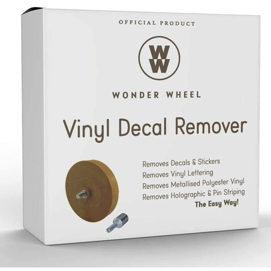 Whizzy Wheel Wonder 4" Decal Remover Eraser Toolkit, Remove Car Decals, Vinyl & Stickers in Minutes, Adhesive Remover Rubber , Emblem Removal Tool, Sticker Remover for Cars, Drill Adapter Supplied
