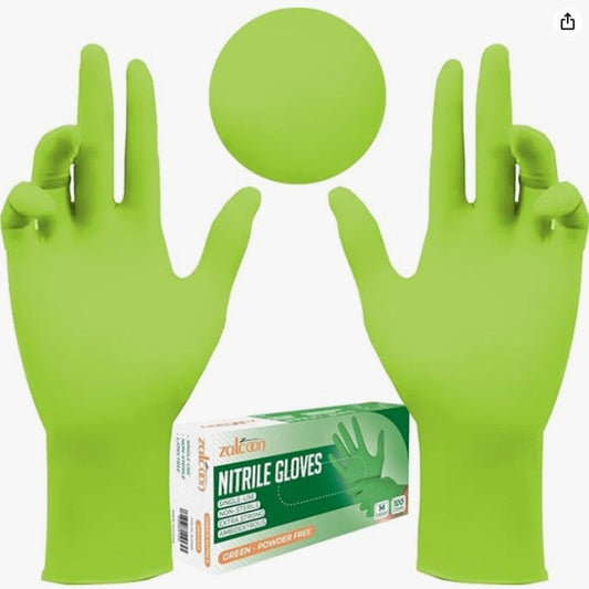 ZALCOON Nitrile Exam gloves disposable latex free Powder Free Chemical Resistance Disposable Gloves for Medical Exam, Home, Cleaning, Food Prep, Food safe and Non-Sterile 100 Pieces